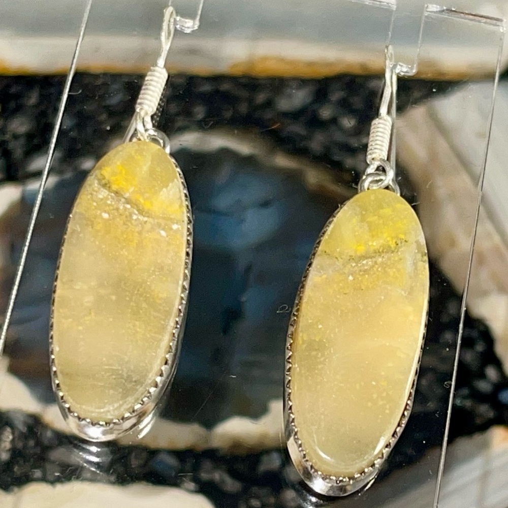 Indonesian Buzzing Bumblebee Jasper Earrings 2”